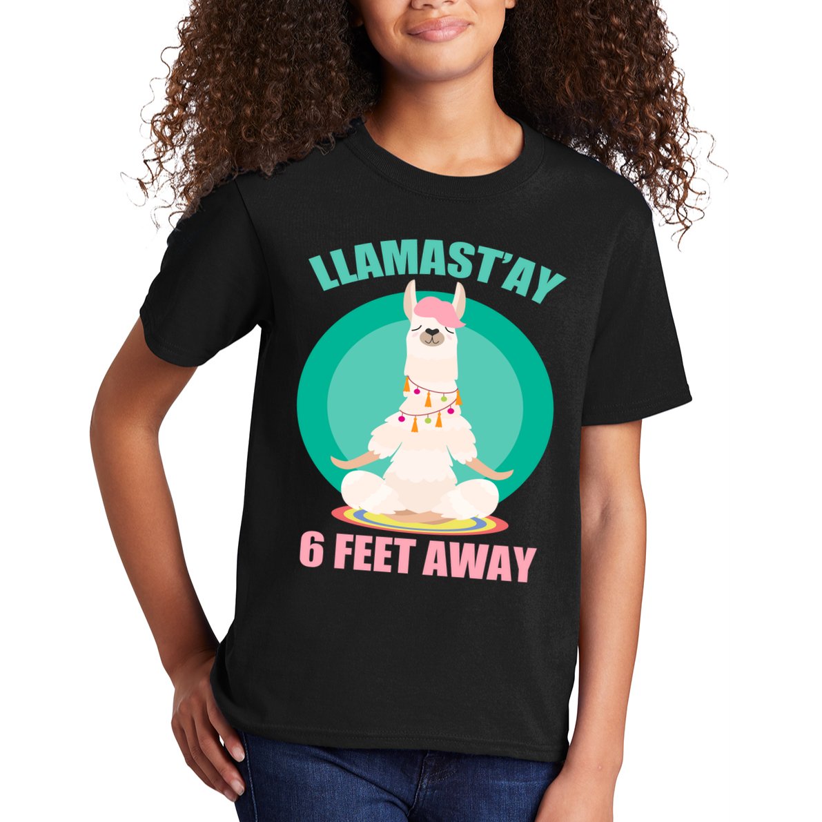 Llamast'ay 6 Feet Away Funny Social Distancing Kids T-Shirt