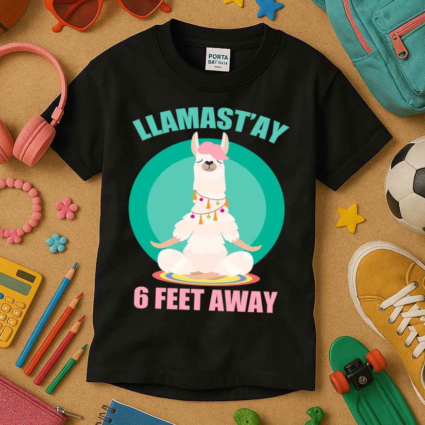 Llamast'ay 6 Feet Away Funny Social Distancing Kids T-Shirt