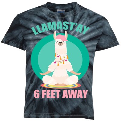 Llamast'ay 6 Feet Away Funny Social Distancing Kids Tie-Dye T-Shirt