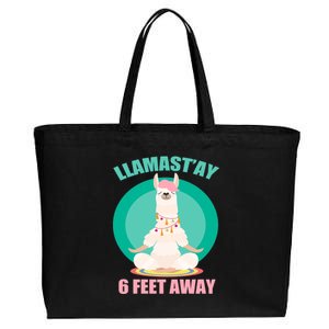 Llamast'ay 6 Feet Away Funny Social Distancing Cotton Canvas Jumbo Tote