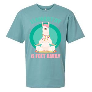 Llamast'ay 6 Feet Away Funny Social Distancing Sueded Cloud Jersey T-Shirt