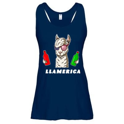 Llamerica Funny USA Ladies Essential Flowy Tank