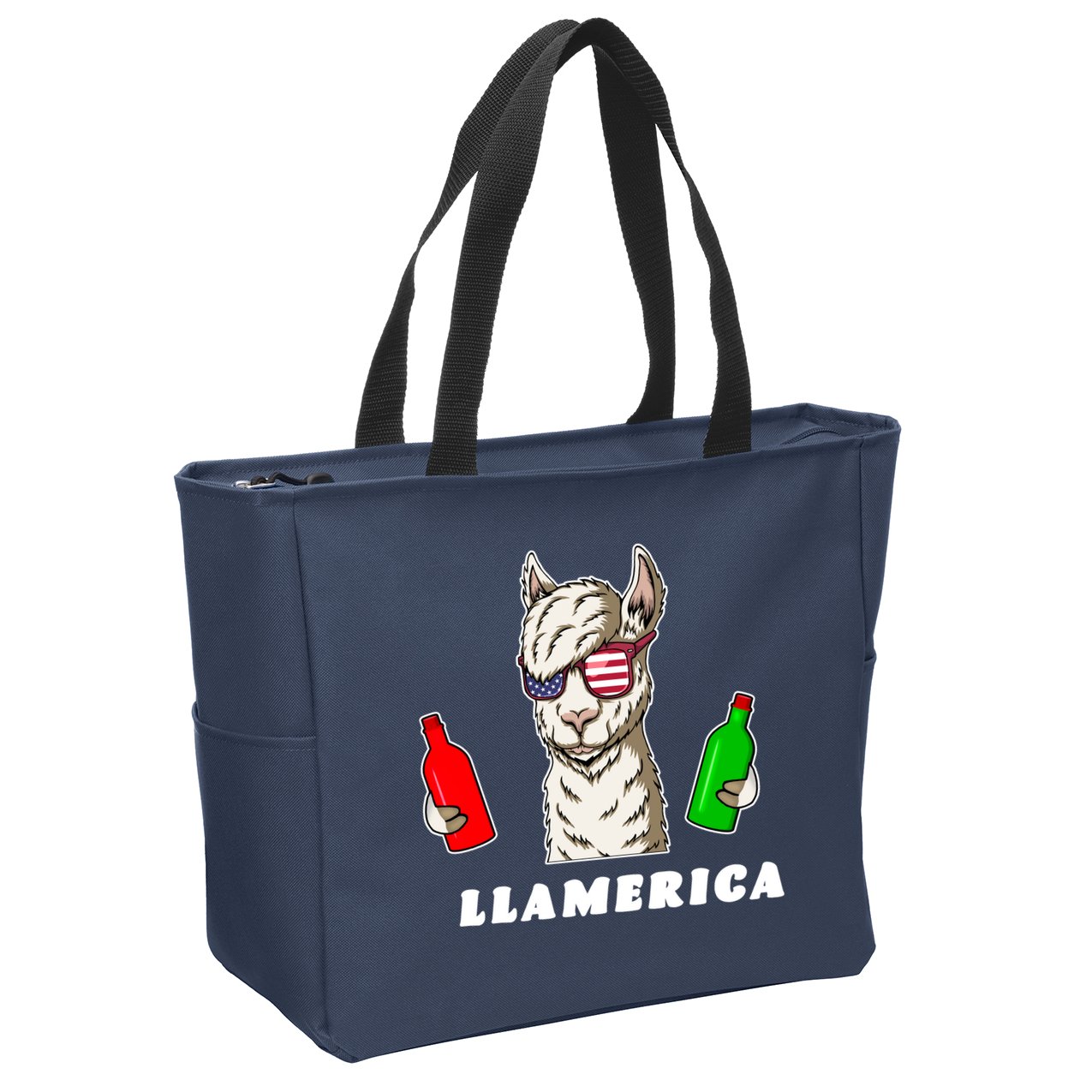 Llamerica Funny USA Zip Tote Bag