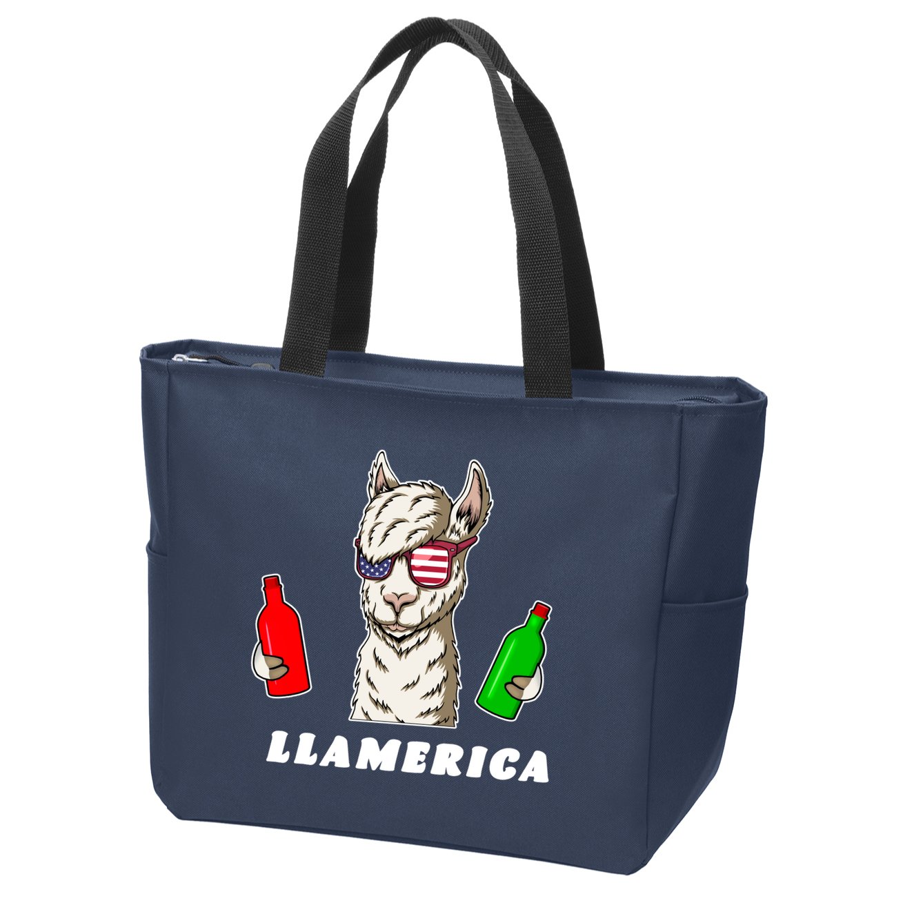 Llamerica Funny USA Zip Tote Bag