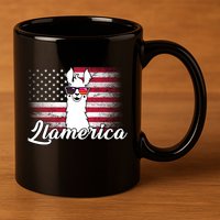 Llamerica Merica Flag 11oz C Handle Ceramic Mug