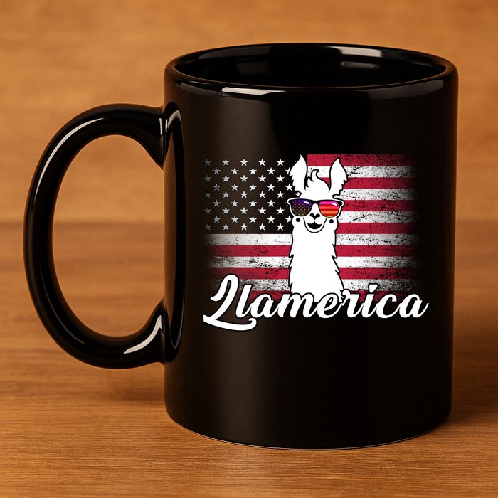 Llamerica Merica Flag 11oz C Handle Ceramic Mug