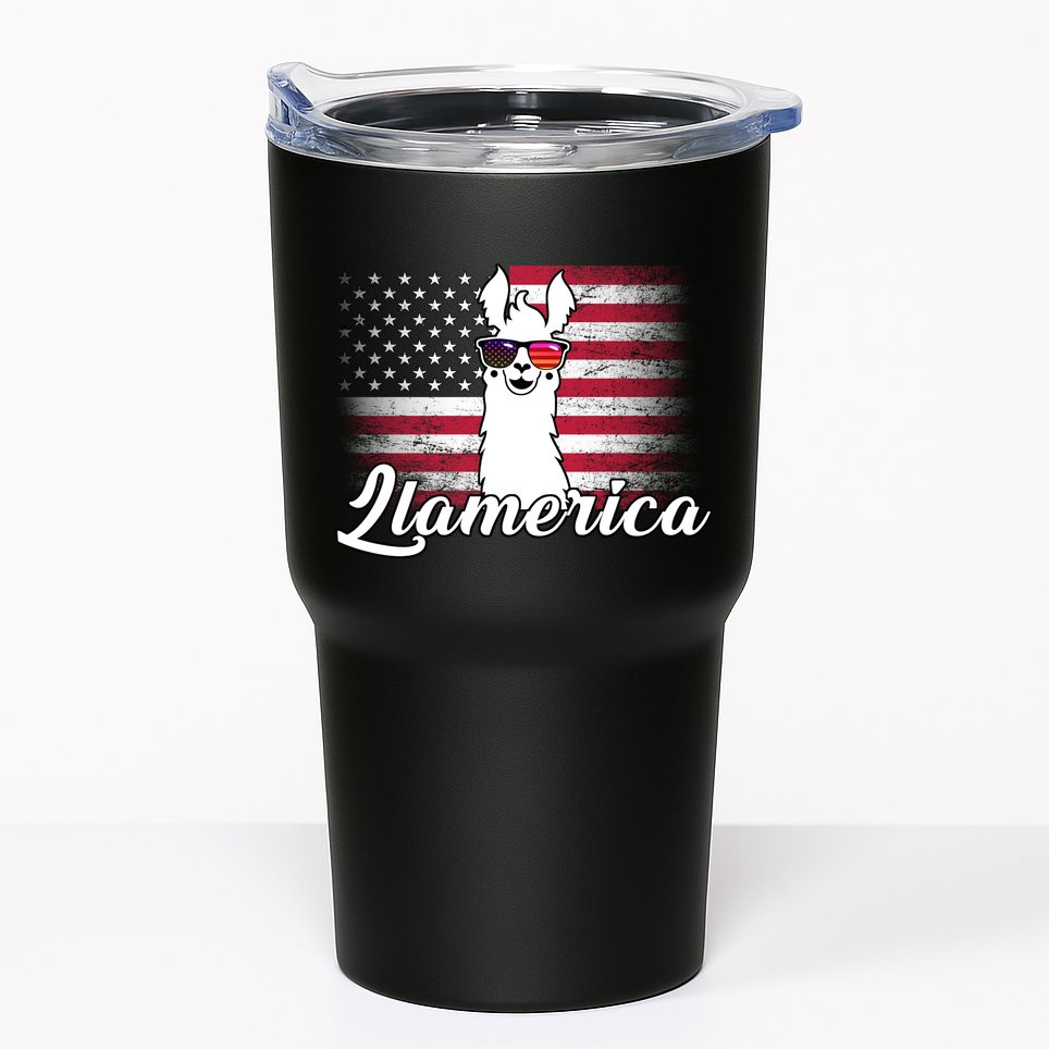 Llamerica Merica Flag Tumbler