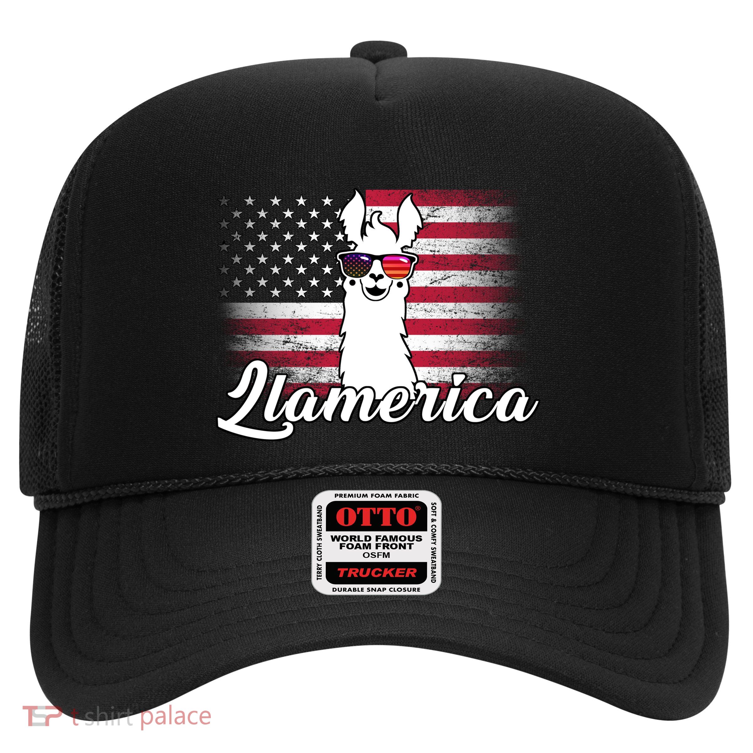 Llamerica Merica Flag Trucker Hat