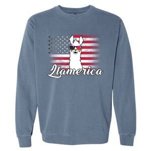 Llamerica Merica Flag Garment-Dyed Sweatshirt