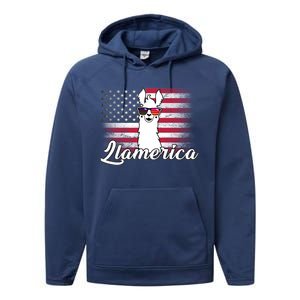 Llamerica Merica Flag Performance Fleece Hoodie