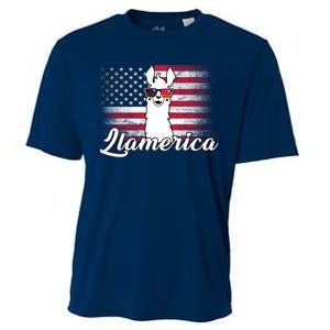 Llamerica Merica Flag Cooling Performance Crew T-Shirt