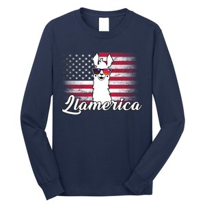 Llamerica Merica Flag Long Sleeve Shirt