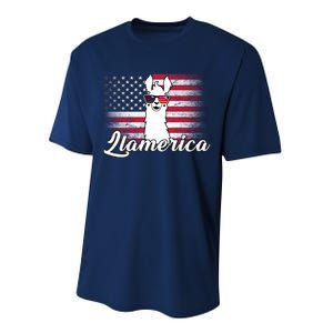 Llamerica Merica Flag Performance Sprint T-Shirt