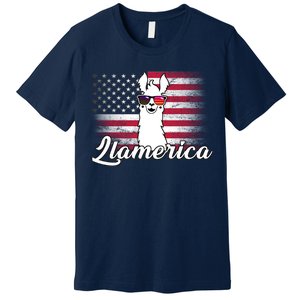 Llamerica Merica Flag Premium T-Shirt