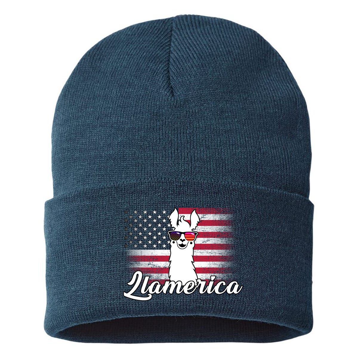 Llamerica Merica Flag Sustainable Knit Beanie