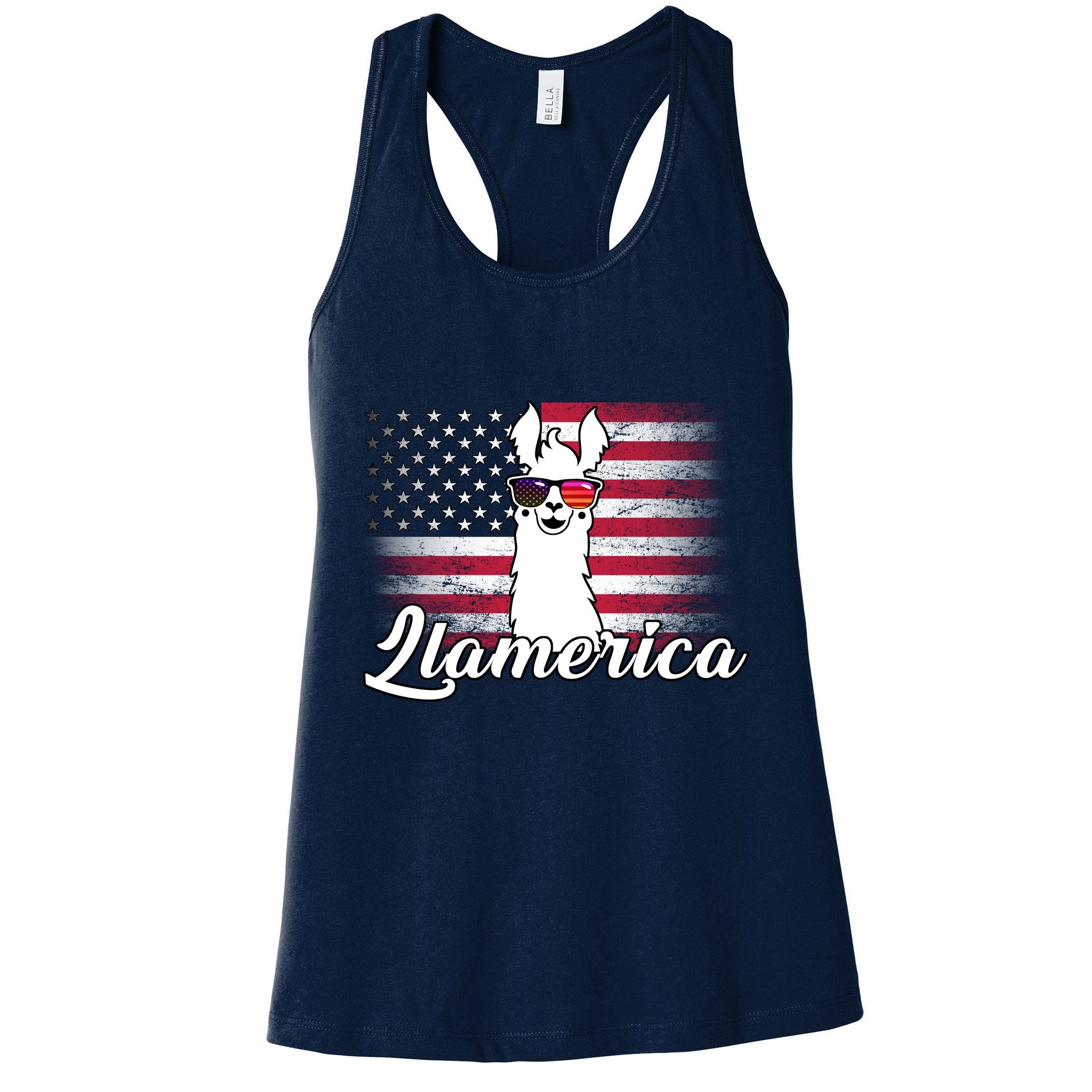 Llamerica Merica Flag Womens Tank Top