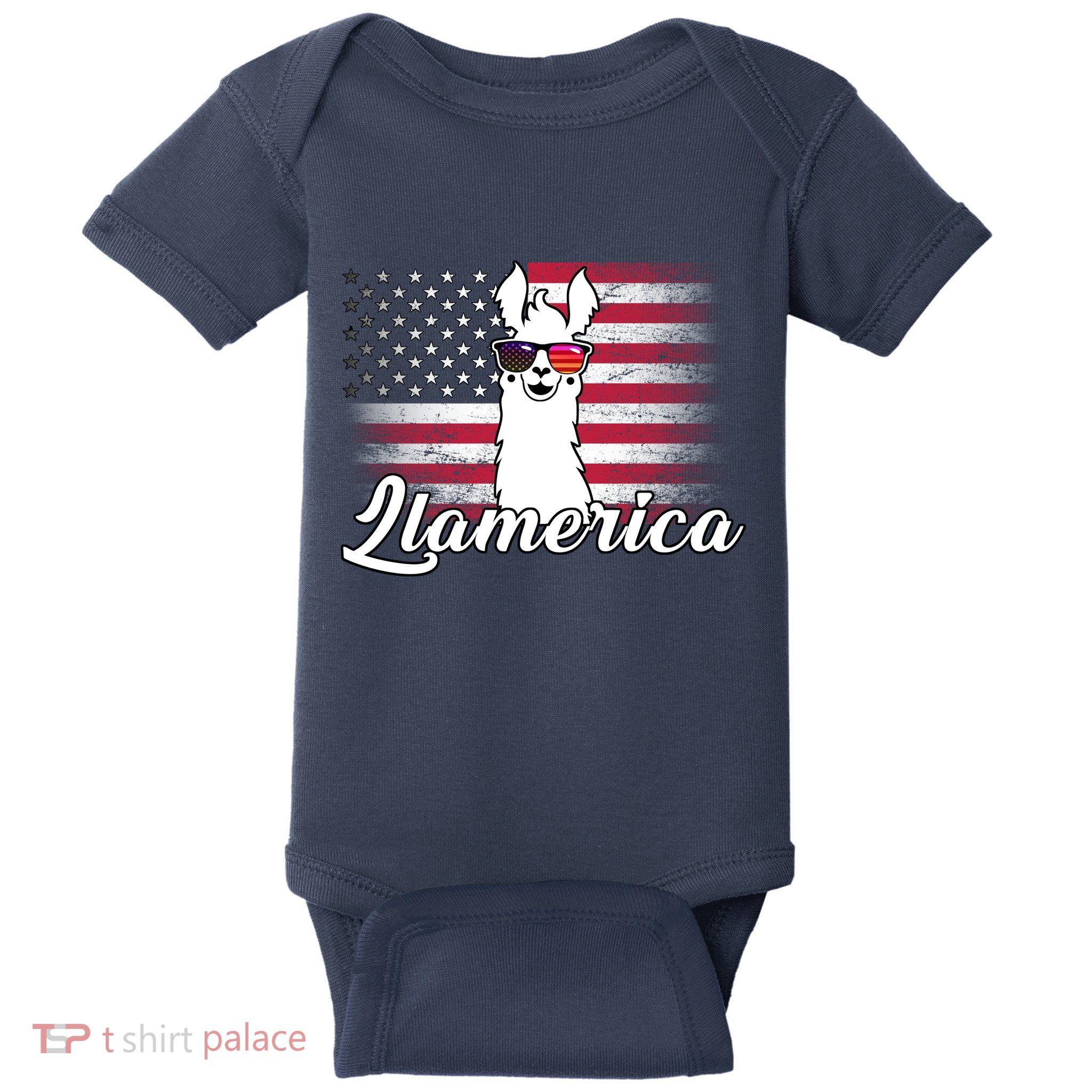 Llamerica Merica Flag Baby Bodysuit
