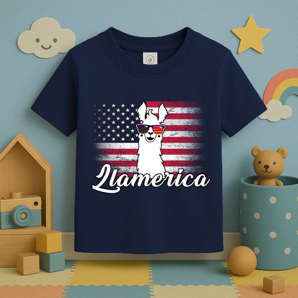 Llamerica Merica Flag Toddler T-Shirt