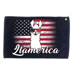 Llamerica Merica Flag Grommeted Golf Towel