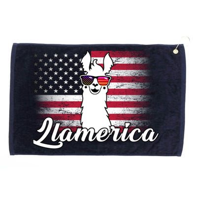 Llamerica Merica Flag Grommeted Golf Towel