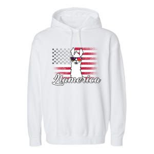 Llamerica Merica Flag Garment-Dyed Fleece Hoodie