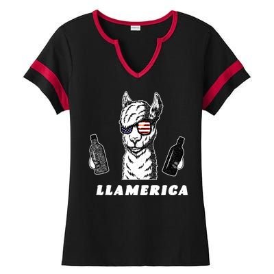 Llamerica Vintage Ladies Halftime Notch Neck Tee