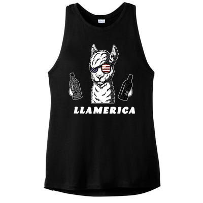 Llamerica Vintage Ladies PosiCharge Tri-Blend Wicking Tank