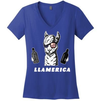 Llamerica Vintage Women's V-Neck T-Shirt