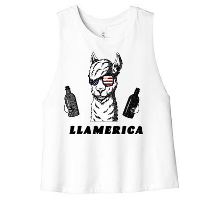 Llamerica Vintage Women's Racerback Cropped Tank