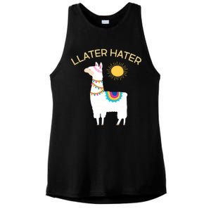 Llater Hater Llama Ladies PosiCharge Tri-Blend Wicking Tank