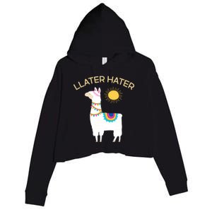 Llater Hater Llama Crop Fleece Hoodie