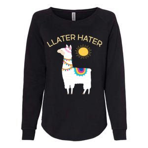 Llater Hater Llama Womens California Wash Sweatshirt