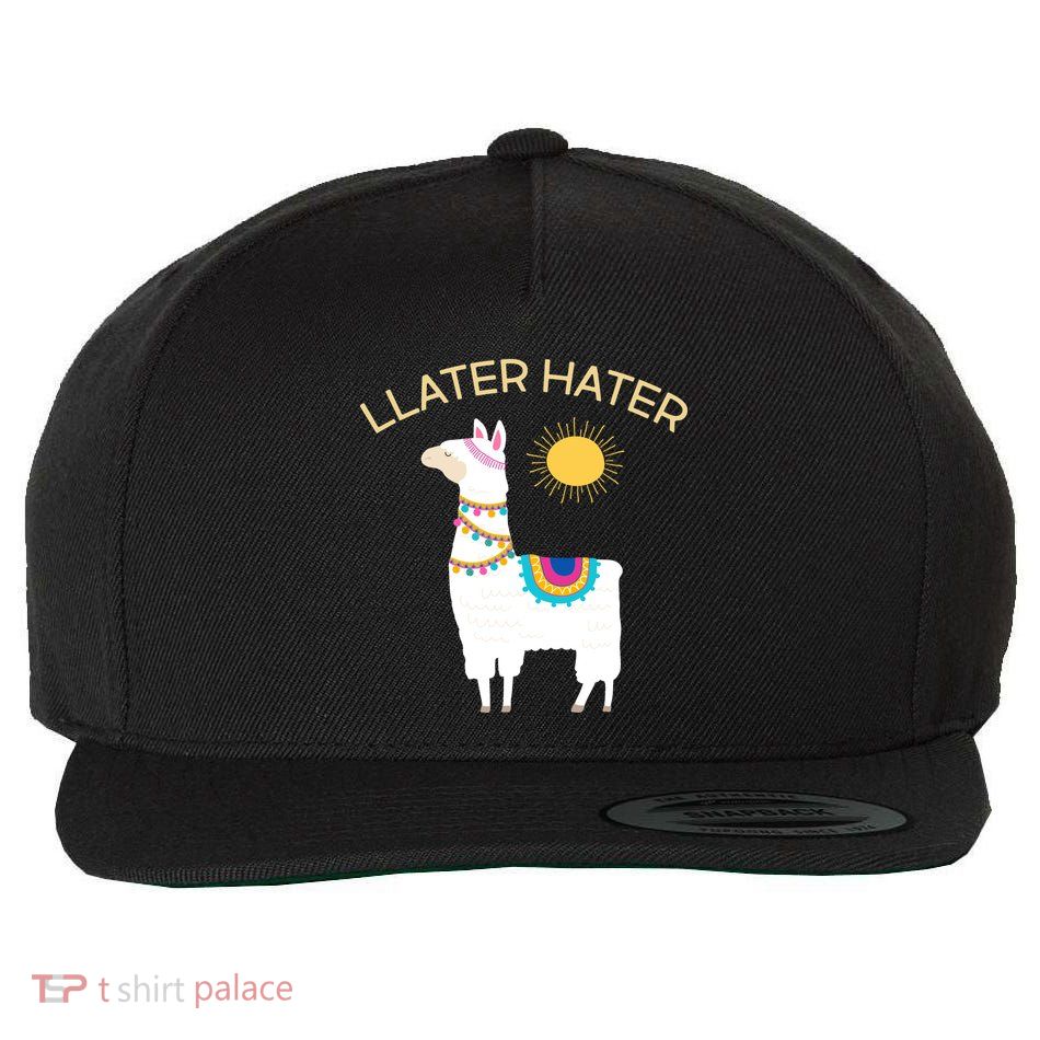 Llater Hater Llama Wool Snapback Cap
