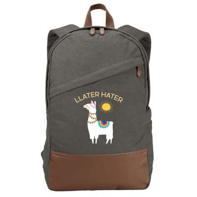 Llater Hater Llama Cotton Canvas Backpack