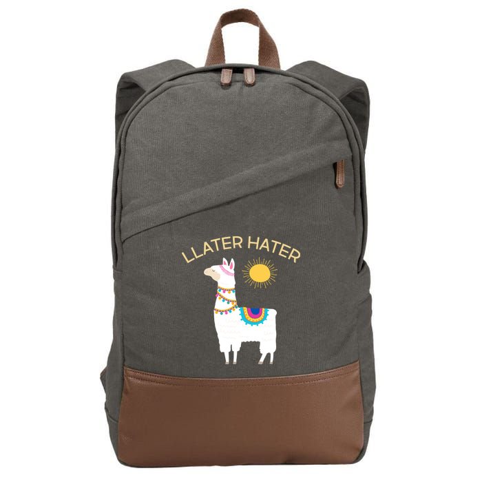 Llater Hater Llama Cotton Canvas Backpack