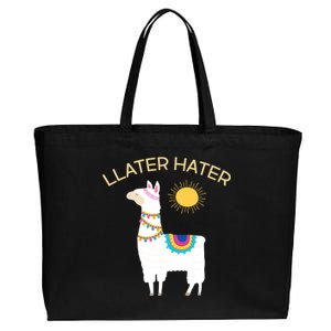 Llater Hater Llama Cotton Canvas Jumbo Tote