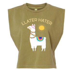 Llater Hater Llama Garment-Dyed Women's Muscle Tee