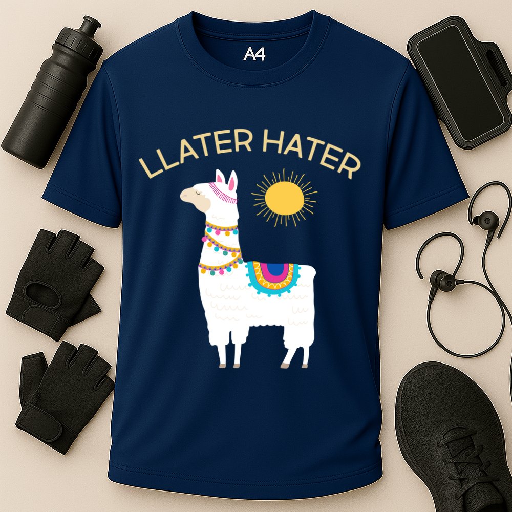 Llater Hater Llama Cooling Performance Crew T-Shirt