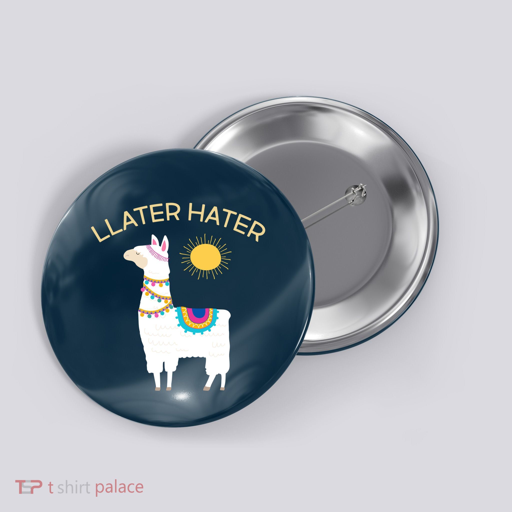 Llater Hater Llama Button