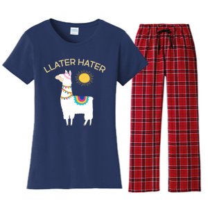 Llater Hater Llama Women's Flannel Pajama Set