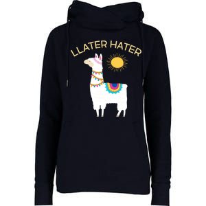 Llater Hater Llama Womens Funnel Neck Pullover Hood