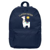 Llater Hater Llama 16 in Basic Backpack