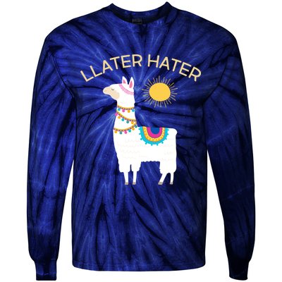 Llater Hater Llama Tie-Dye Long Sleeve Shirt