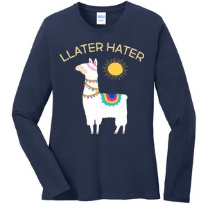 Llater Hater Llama Ladies Long Sleeve Shirt