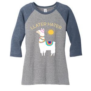 Llater Hater Llama Women's Tri-Blend 3/4-Sleeve Raglan Shirt