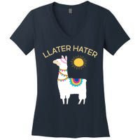 Llater Hater Llama Women's V-Neck T-Shirt