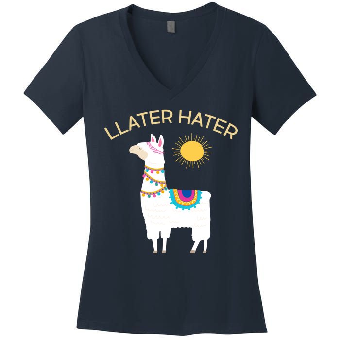 Llater Hater Llama Women's V-Neck T-Shirt