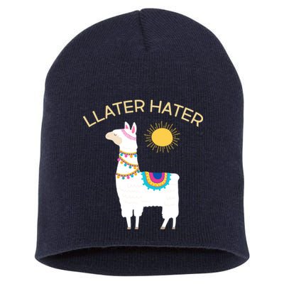 Llater Hater Llama Short Acrylic Beanie