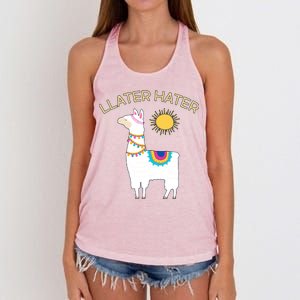 Llater Hater Llama Women's Knotted Racerback Tank