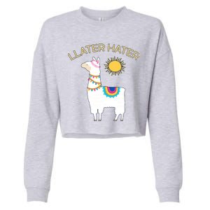 Llater Hater Llama Cropped Pullover Crew